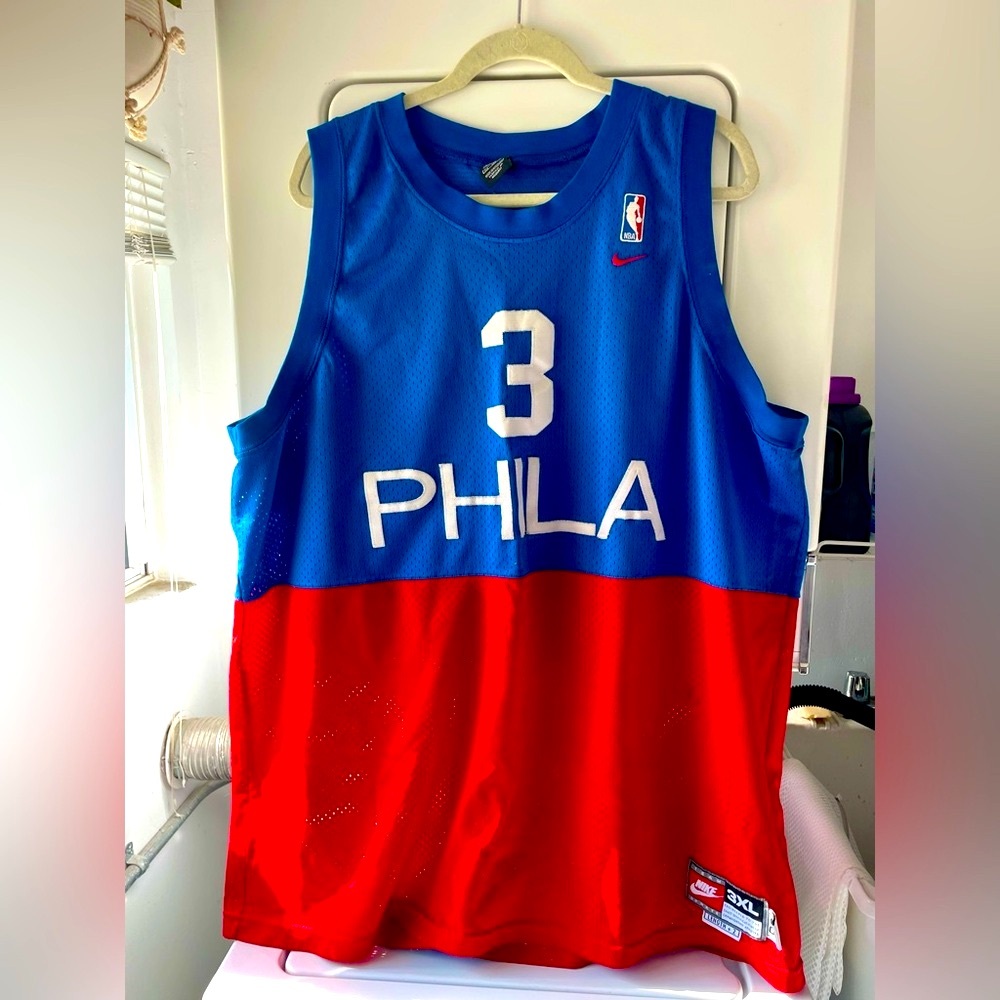 Nike 76ers Iverson Basketball Jersey - Blue and Red